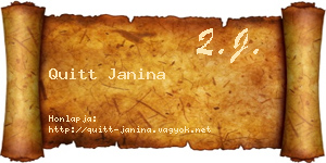 Quitt Janina névjegykártya